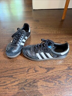 adidas Black Sneakers with White Stripes - Samba Style